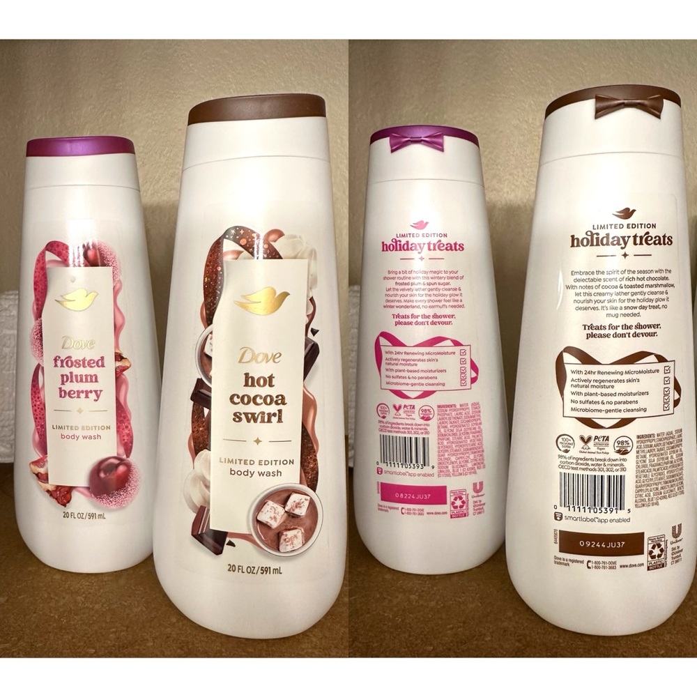 Dove Body Wash - Frosted Plum Berry & Hot Cocoa Swirl